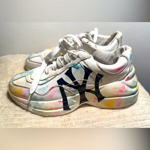 Gucci White Sneakers with Multicolor Accents
